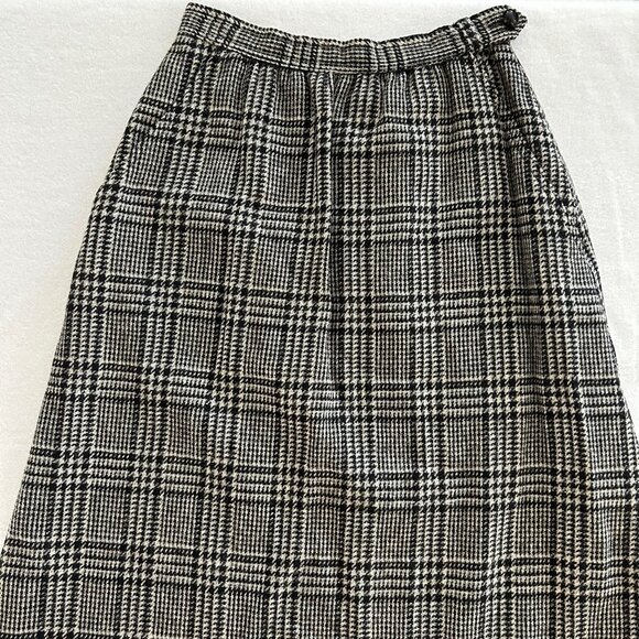 Evan-Picone Skirt Plaid SZ12 100% Wool High-Waist Pleated Union 1980s Vintage - Picture 5 of 9